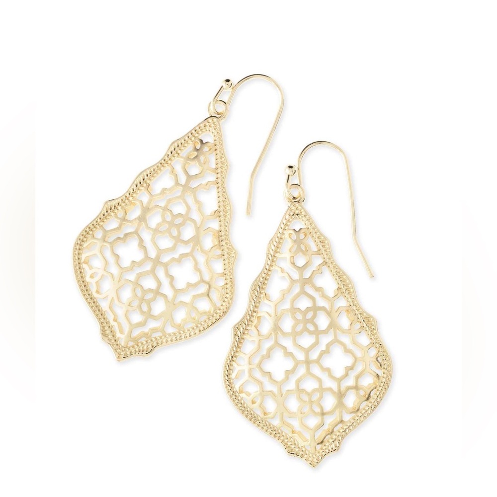 Kendra Scott Addie Gold Drop Earrings in Gold Filigree Mix